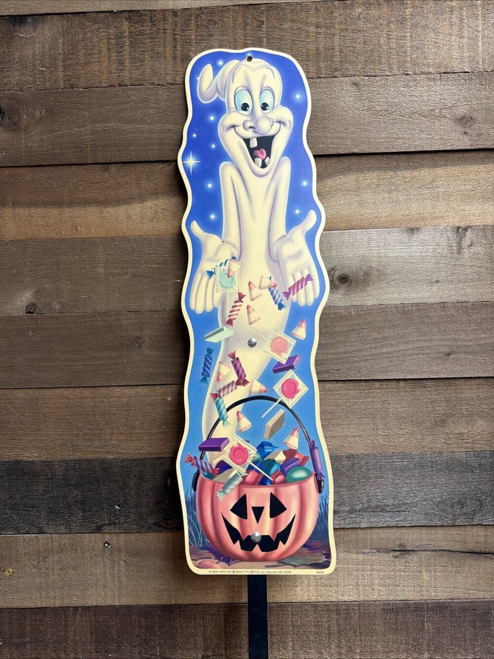 2000 Halloween Yard Art Impact Plastics (Ghost Trick Or Treating) Vtg Yard Stake